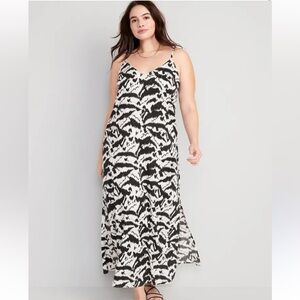 Old Navy Tie Back Maxi Slip Dress With Side Slits (Size xl)